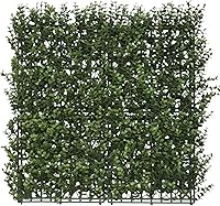 Vista 42 de E&K Panel de valla de plantas artificiales de 20 x 20 pulgadas, hojas sintéticas, césped, panel decorativo para interiores y exteriores