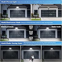 Vista 5 de Solar Street Light with Remote, Waterproof Motion Sensor Flood Light, Dusk to Dawn Outdoor Security Lighting for Yard, Garden, Pathway (1 Pack)