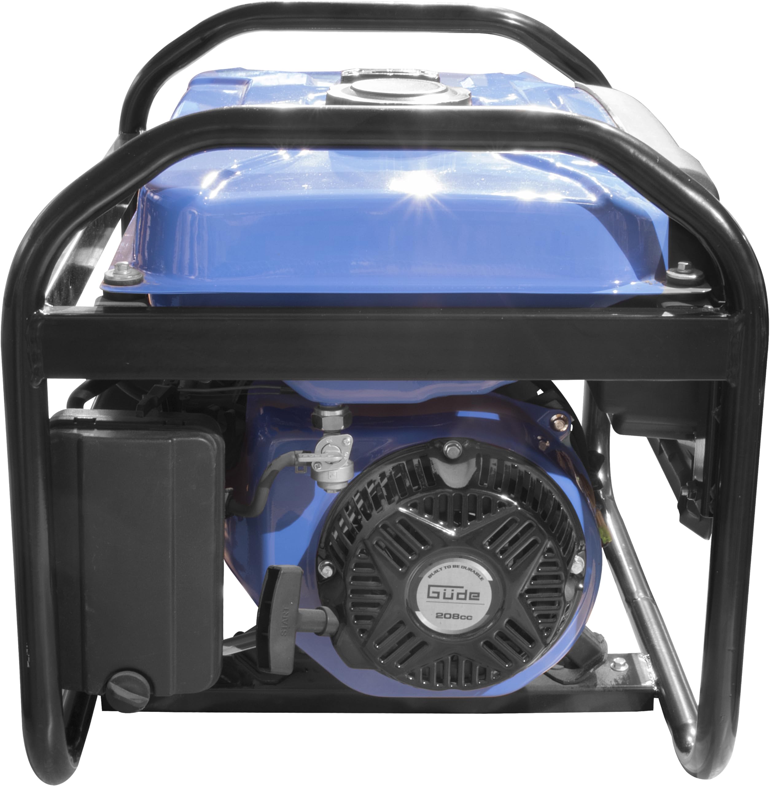 Güde Stromerzeuger GSE 2701 (4-Takt Motor, Benzin, 3,2/4,4 (kW/PS), 2x 230 V Steckdosen, max. 2200 W, Laufzeit bis 17 h, Tank 15 l, AVR, Überlastungsschutz, Tragerahmen, TÜV/GS-geprüft)