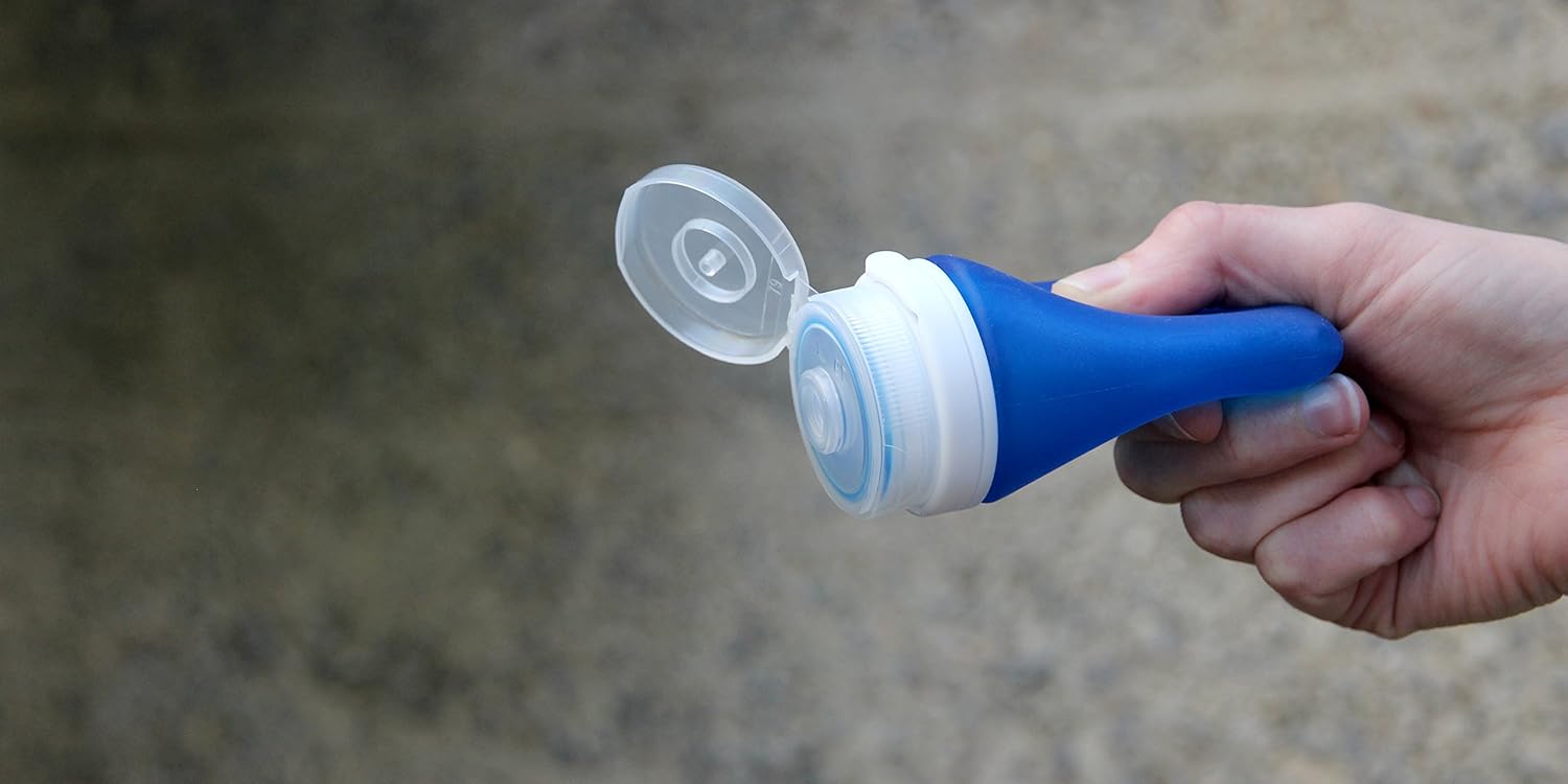 humangear GoToob+ (XL) | Refillable Silicone Travel Bottle | Locking Lid | Food-Safe Material | Blue, XL (6 fl.oz.; 177ml)