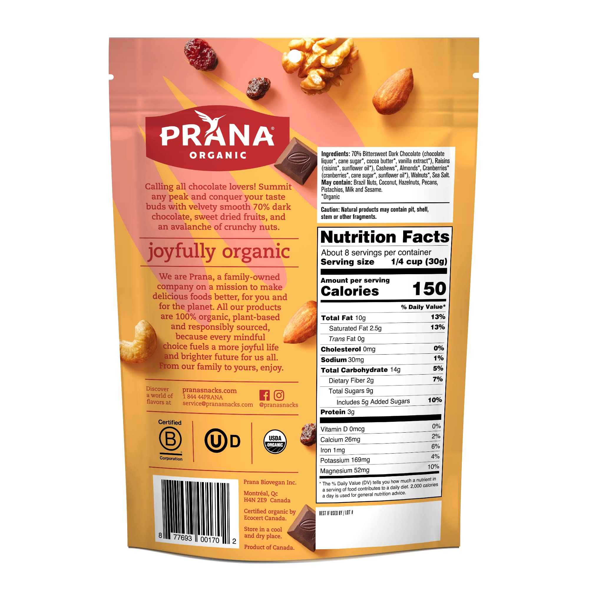 Amazon.com : Prana Mix Trail Chocolate Delux, 8 oz : Grocery