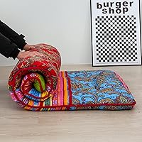 Vista 452 de Colchón futón japonés de piso gris constelación, de piso tatami, portátil, para acampar, para niños, sofá cama plegable enrollable con protector