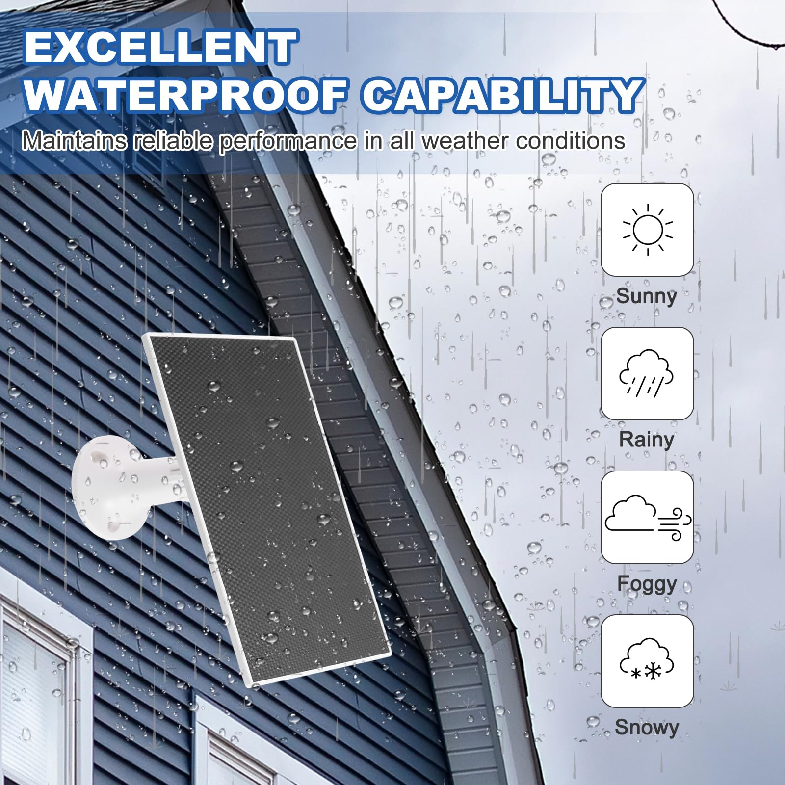 MECCANIXITY 2 pannelli solari per telecamera ad anello, caricabatterie USB da 2 W 6 V con cavo porta tipo C da 1,8 m, supporto da parete regolabile a 360°, per mangiatoie per uccelli all'aperto