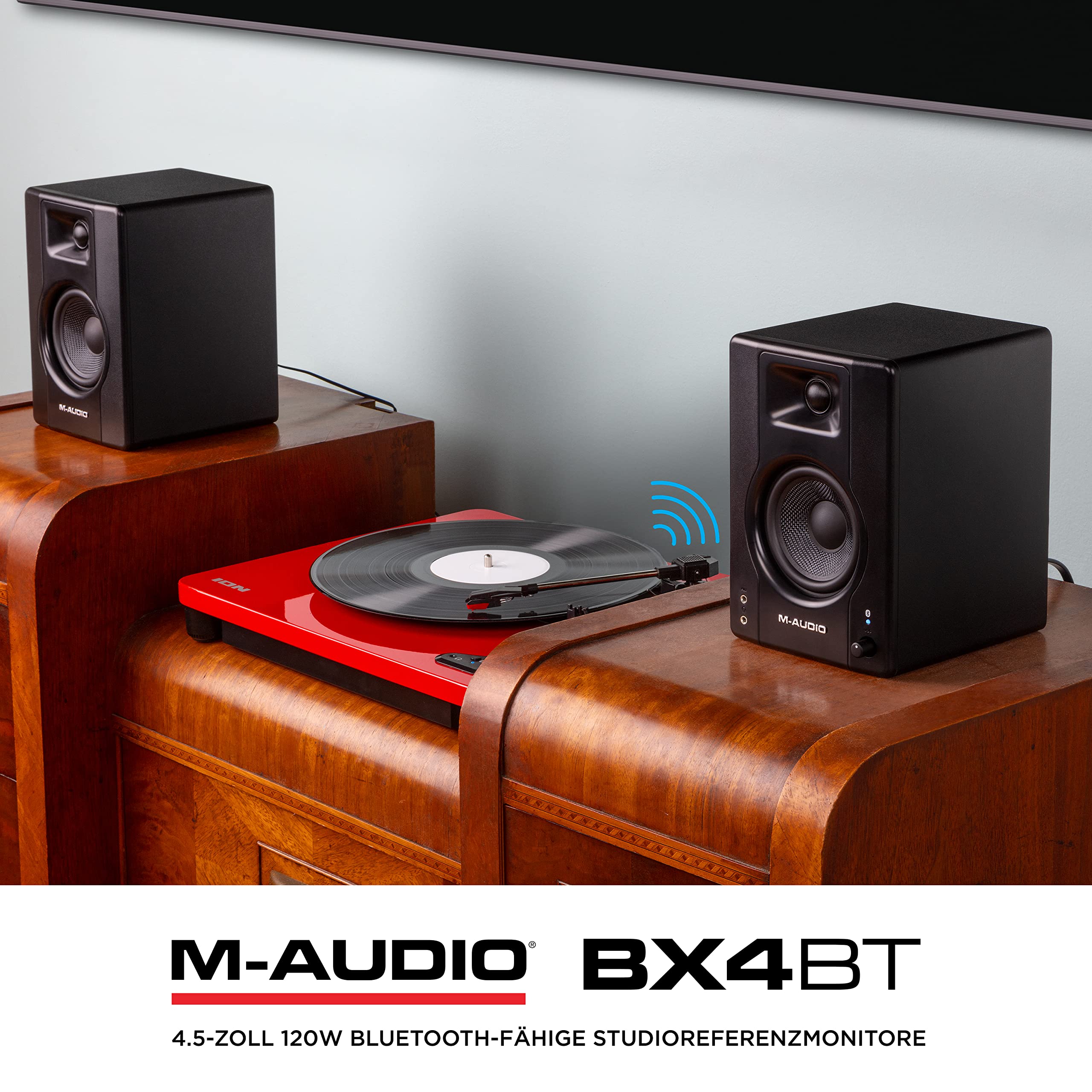 M-AUDIO BX4BT 4.5-Zoll Studio-Monitore mit Bluetooth High-Definition Monitor Lautsprecher Boxen für Recording und Multimedia, Paar