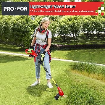 20V Lightweight Stringless Grass Trimmer, Battery Powered Weed Eater, Cordless Electric Weed weedwacker with Battery and Charger