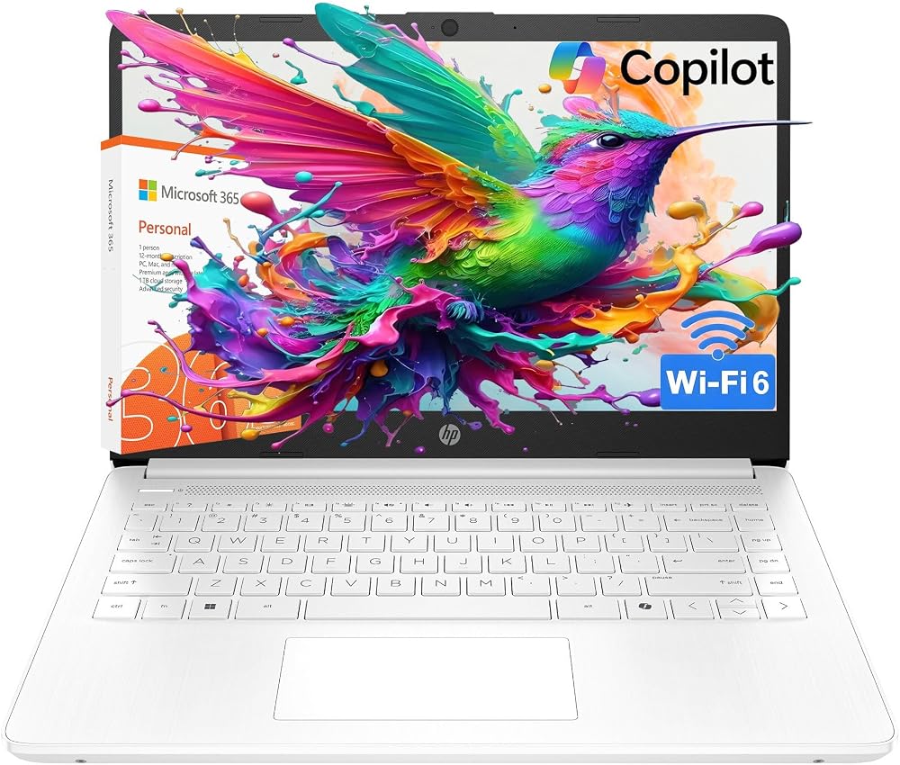 Essential 2026 Laptop, Office 365, Copilot AI, 8GB RAM, Intel Processor | Windows 11 Home S, WiFi 6 & Bluetooth, Camera, Fast Charge, Longtime battery life, Portable Design for Office & Student