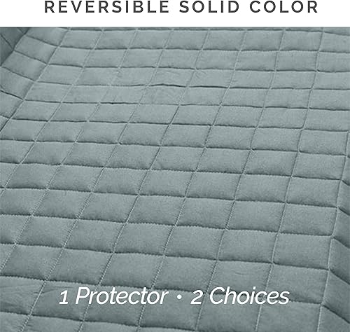 Miniatura 5 de Elegant Comfort Bloomingdale - Protectores acolchados para muebles, fundas reversibles de diseño sólido e impreso con correas elásticas y bolsillos