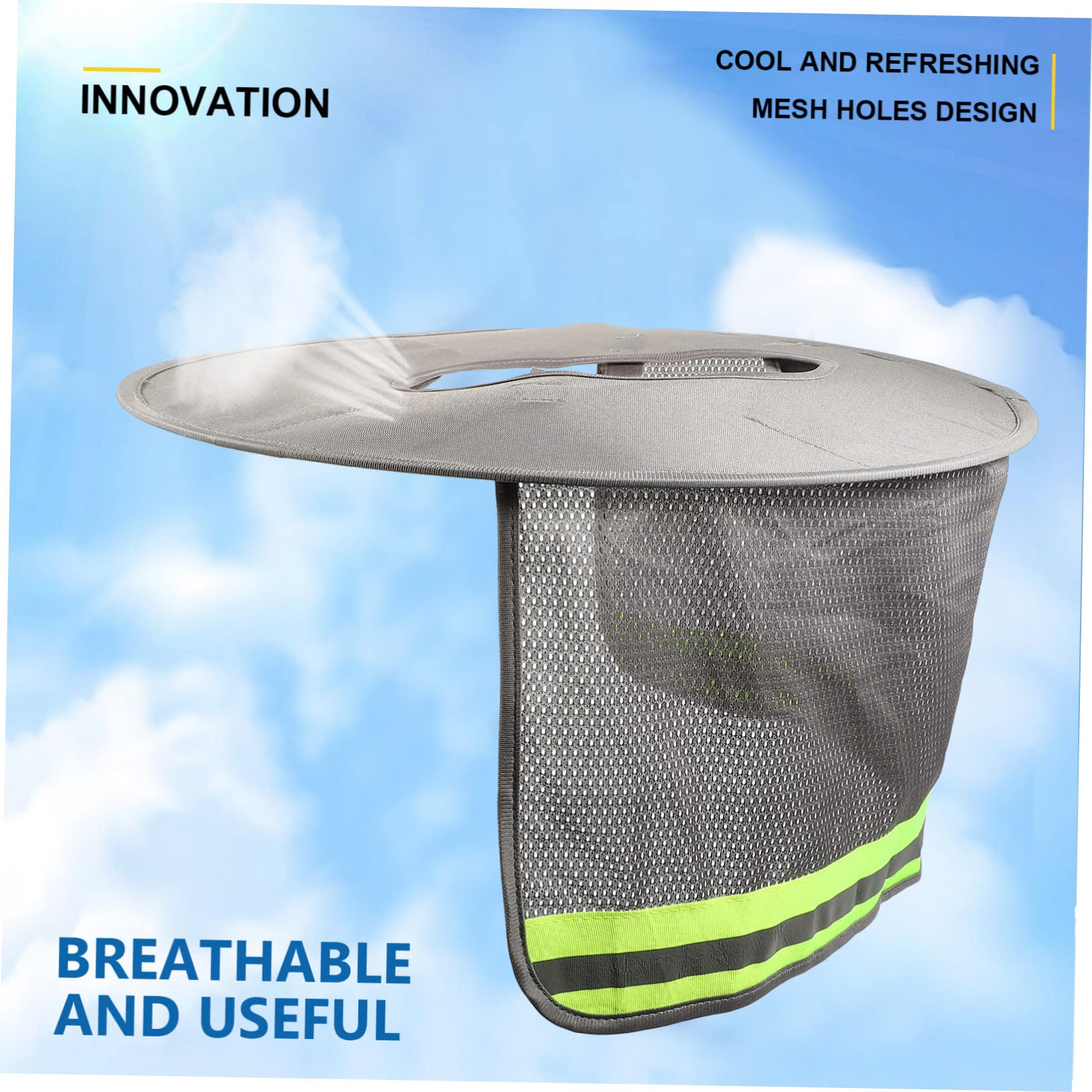 jojofuny 6piezas Sombrero Protector Solar para Casco Duro Visera y Banda Reflectante Accesorio Transpirable para Trabajos Al Aire Protección UV y Cuello para Construcción y Seguridad