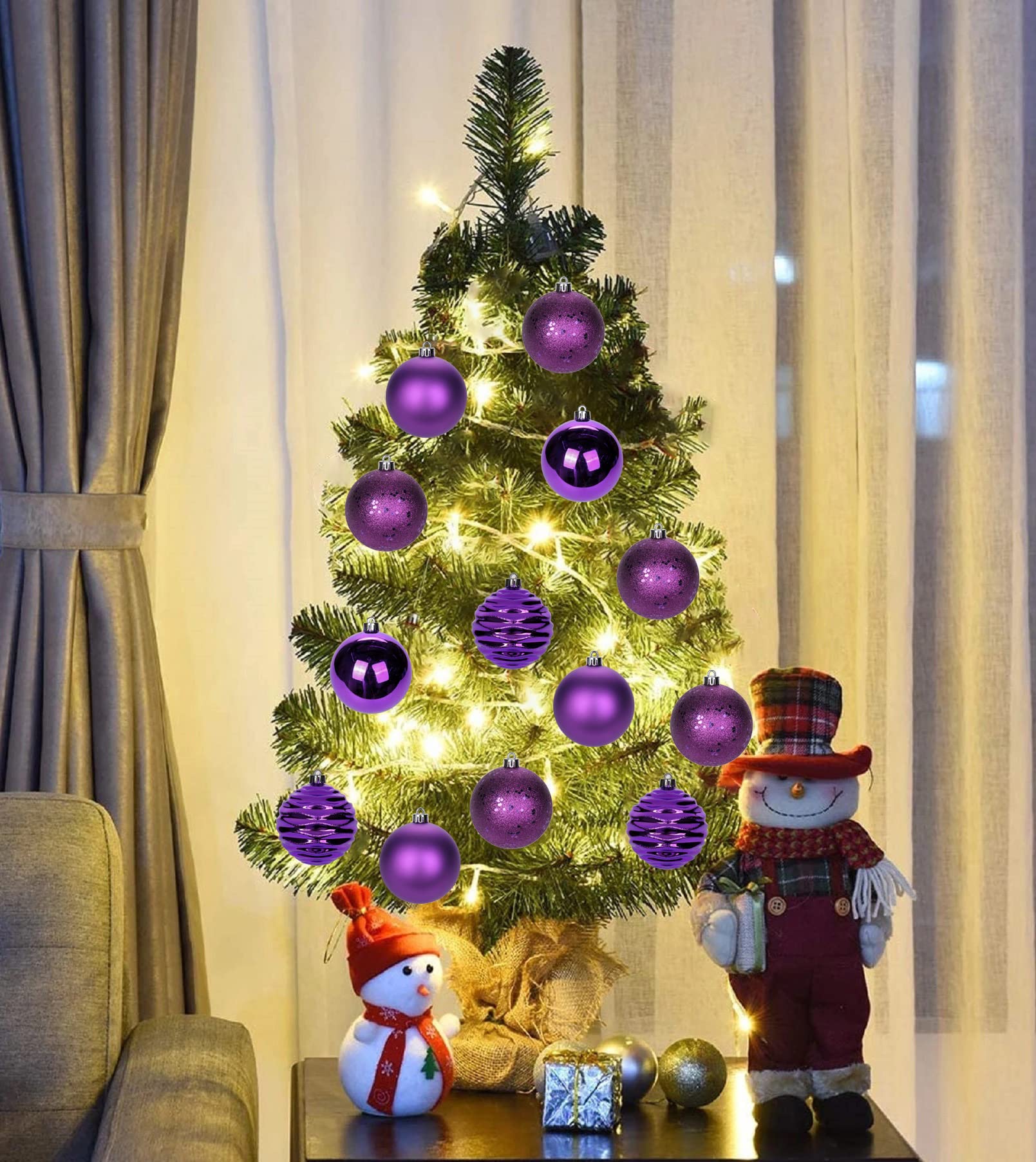 Lot De 12 Boules De Noël En Plastique Transparent Incassable à Suspendre Pour Fête De Noël, Mariage, Vacances Et Décoration D'intérieur (70 Mm) Or Rose