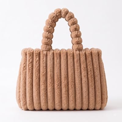 Soft Faux Fur Tote Bag .