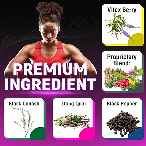 Miniatura 4 de Cápsulas de extracto de bayas Vitex | 8050 mg | 90 cápsulas - 3 meses de suministro | Vitex Berry, raíz de cohosh negro, raíz de Dong Quai