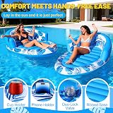 Luxfero Inflatable Float for Adults Pool Raft Inflatable Chair for Water Party Summer Party - 3