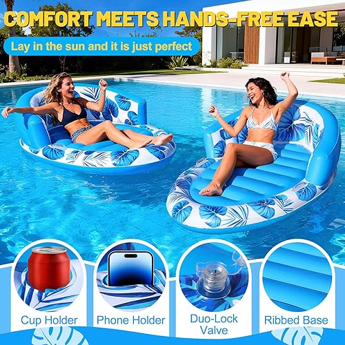 Luxfero Inflatable Float for Adults Pool Raft Inflatable Chair for Water Party Summer Party - 3