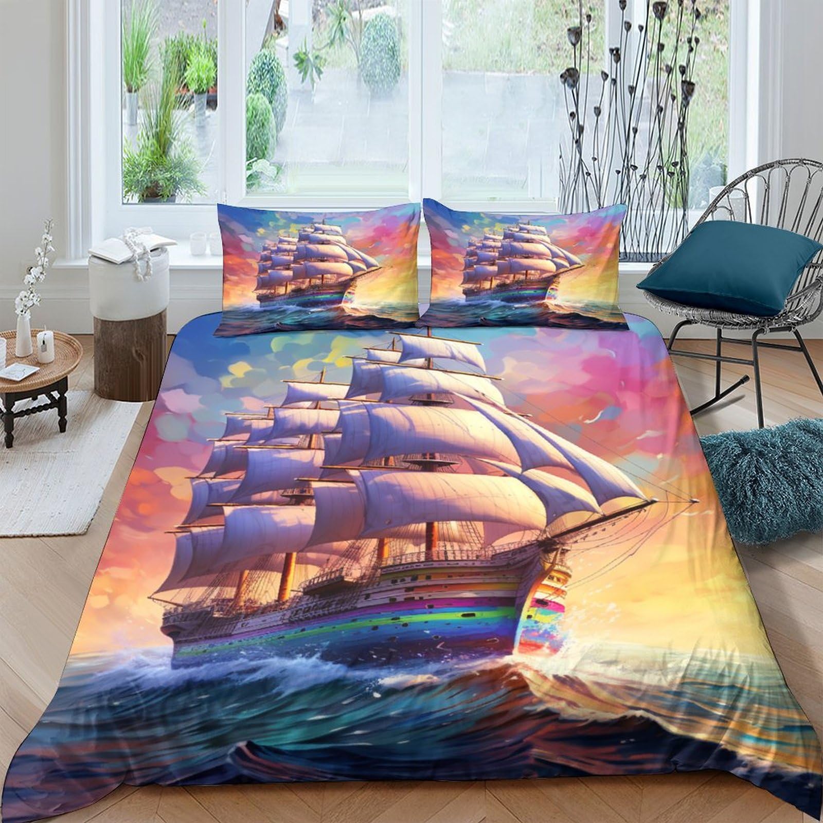 Parure de lit microfibre respirante 220x240cm contre la chaleur nocturne