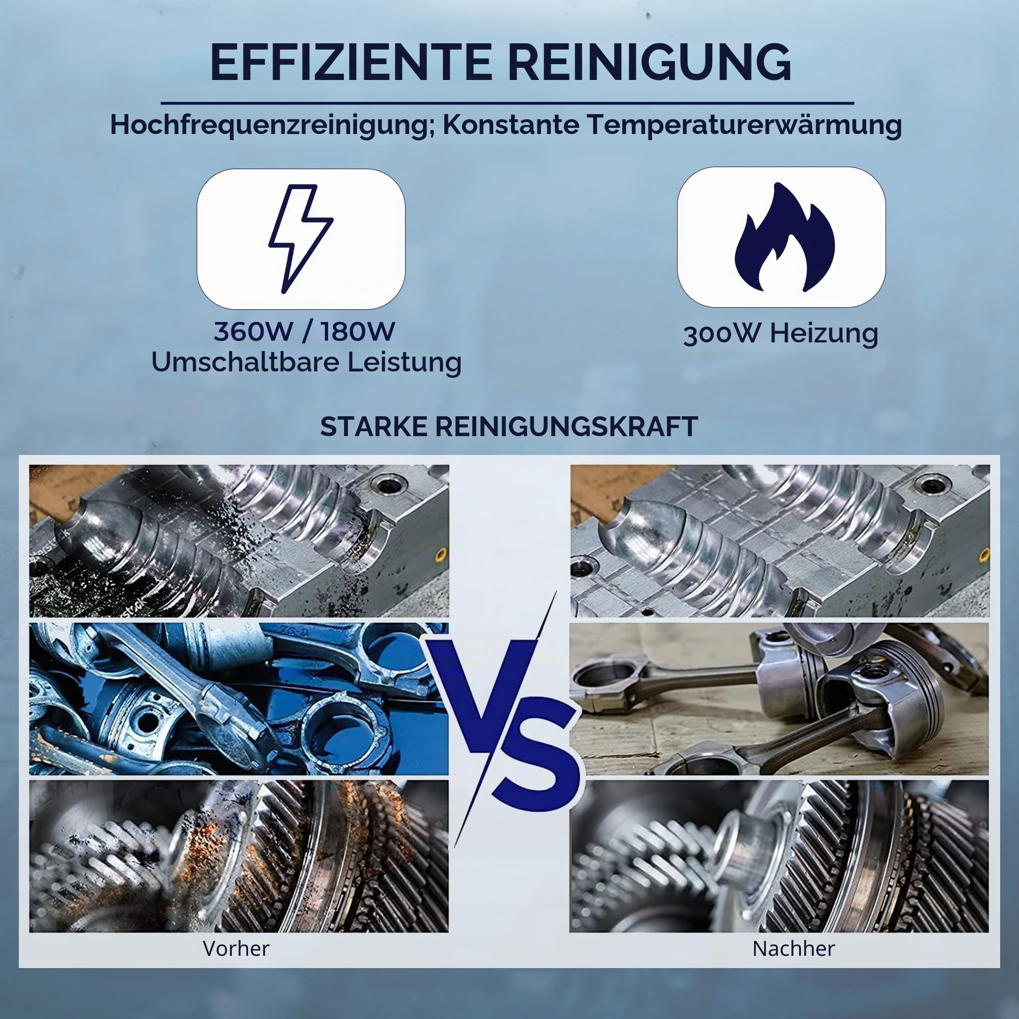 Ultraschallreinigungsgerät 15L, Edelstahl Ultraschallreiniger mit Heizung, 360W Ultraschallbad zum Reinigen für Vergaser, Metallteile, Fahrrad- und Autoteile, Leiterplatte, Laborwerkzeuge usw