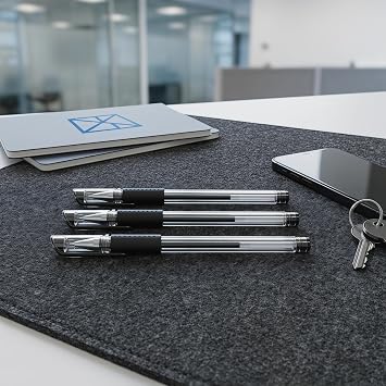 12 pack Black Gel Ink Pens 0.5mm Fine Point Pens Smooth Writing Pen Set for Office School Students and Everyday Note Taking