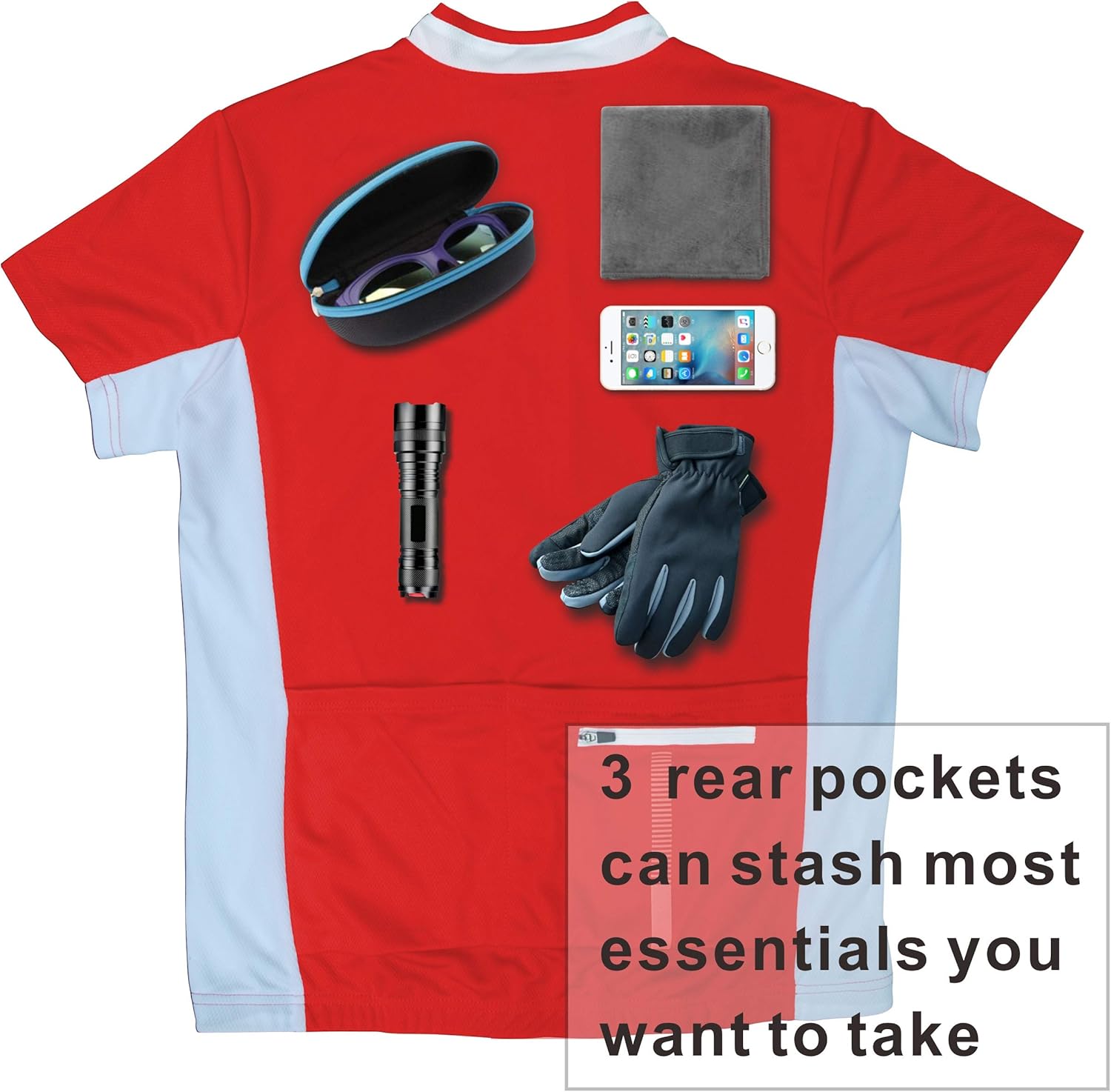 bpbtti Women's Half Zipper Short Sleeve Cycling Jersey Bike Biking Shirt with 3-Real Pockets - Image 5