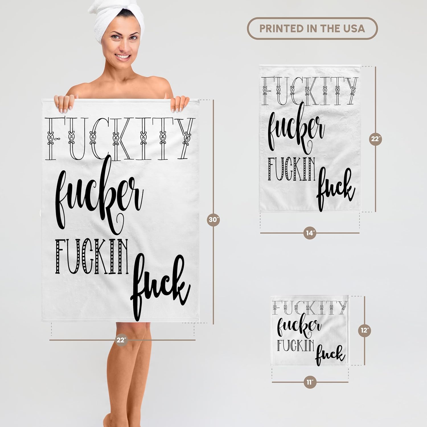 3dRose Fuck - Funny Gift for Adult 22x30 Bath Hand Pool Towel