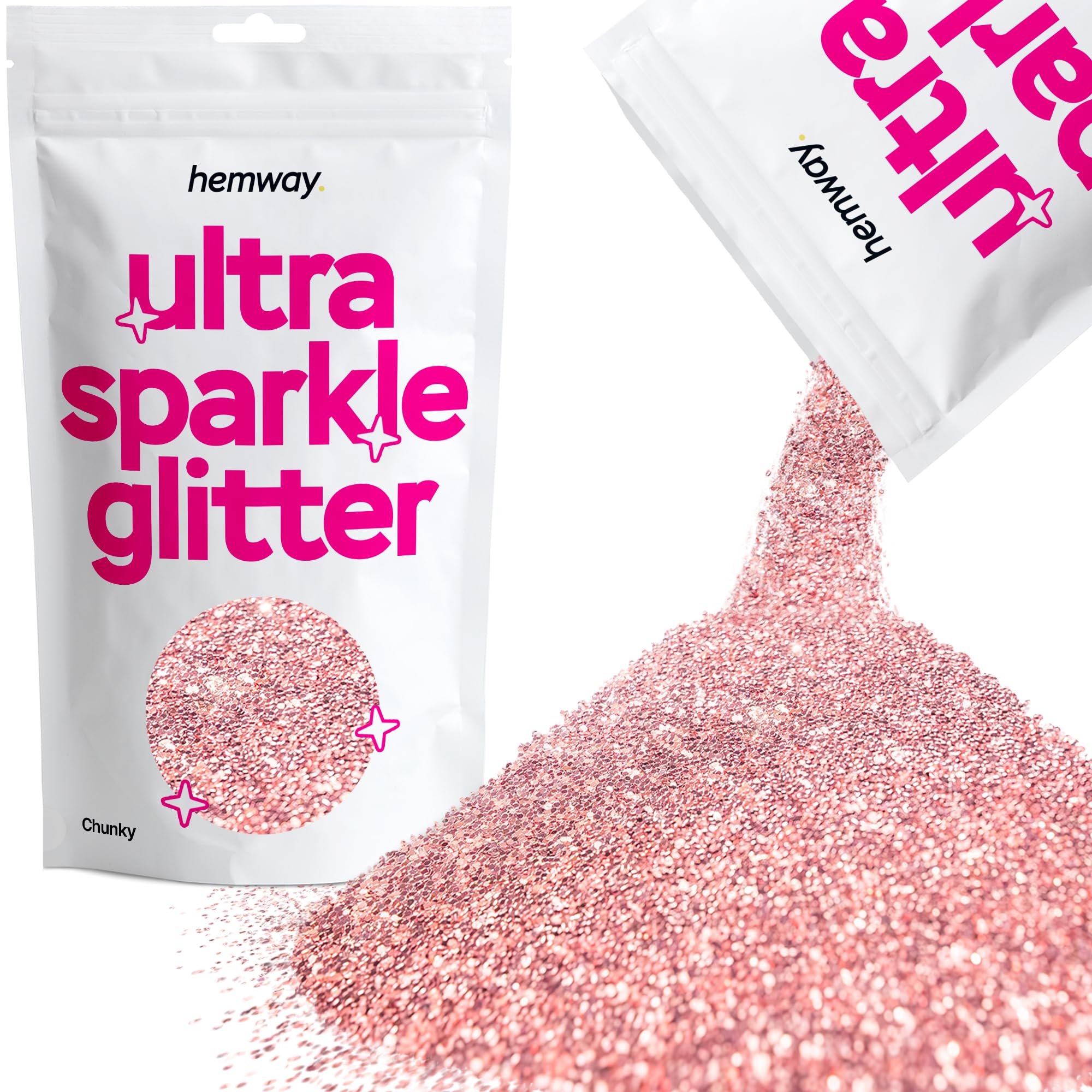 Purpurina Gold Light Rose de 100g para manualidades y cosmética