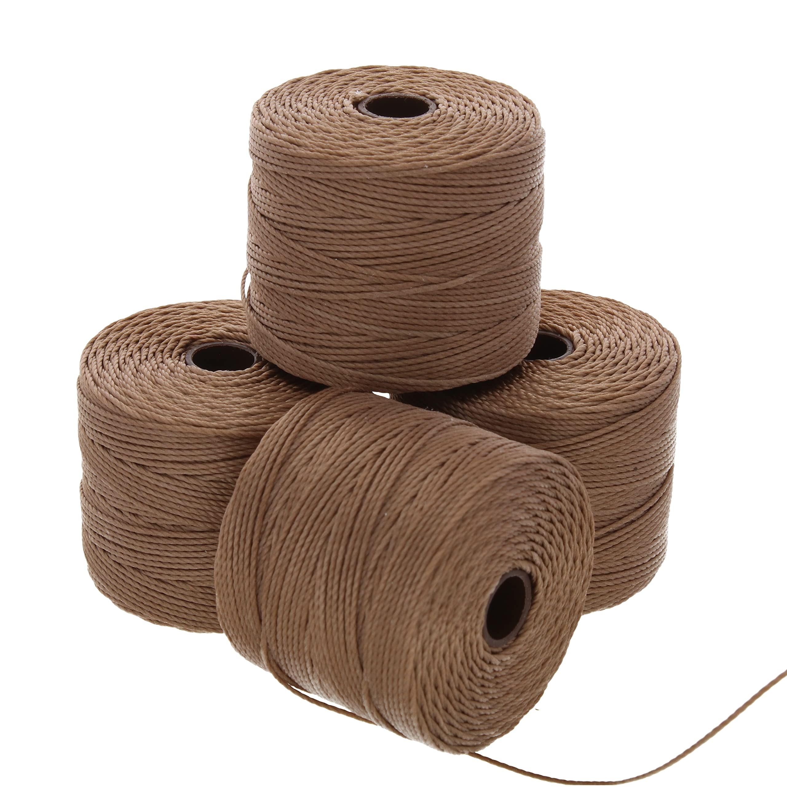 Beadsmith Â– Banda de Super LON Â– Tamaño # 18 gewic keltes Nylon Â– Color Marrón Medio (Bobina con 77 Metros)