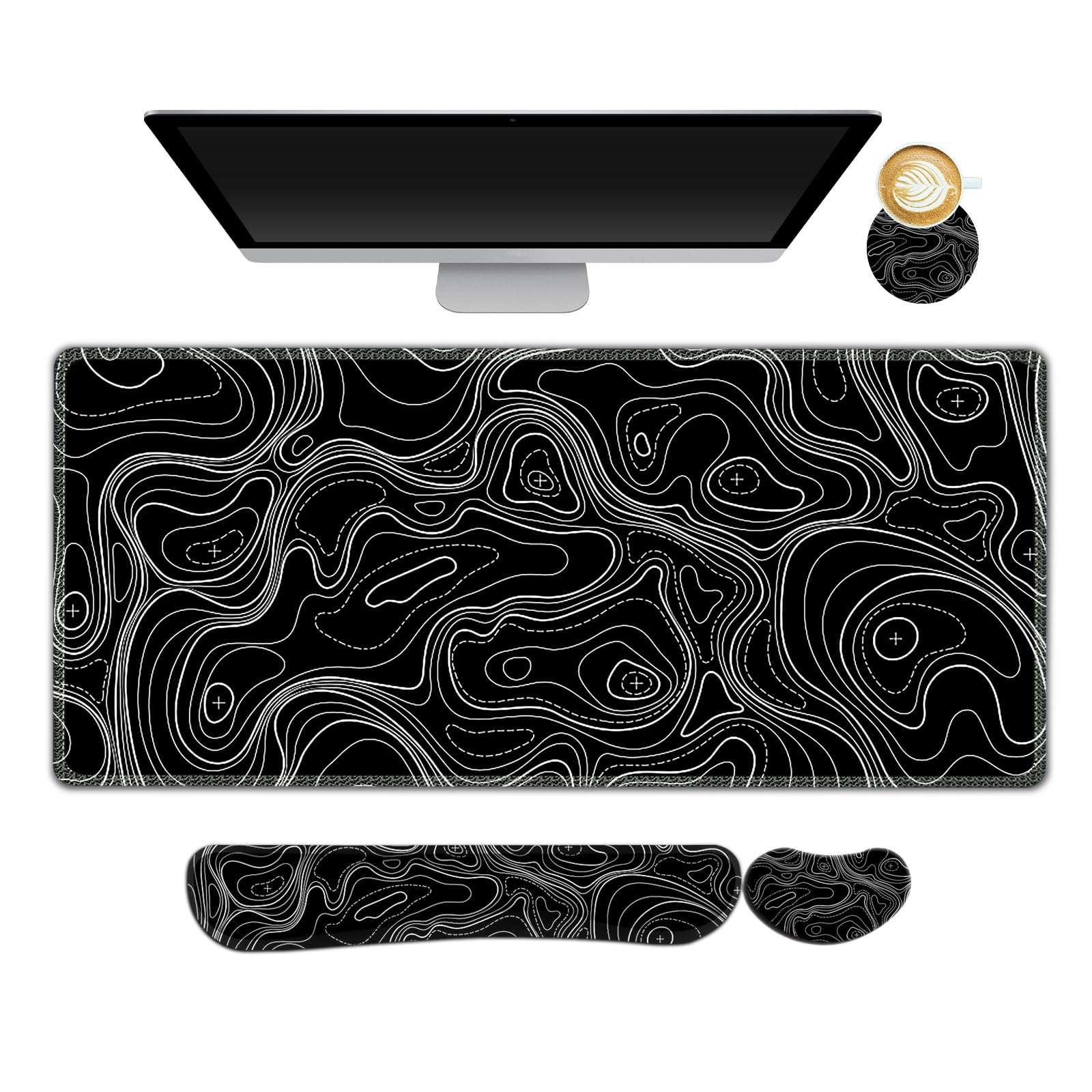 AIMSA Gaming Mouse Pad Set - Wrist Rest & Coaster -16
