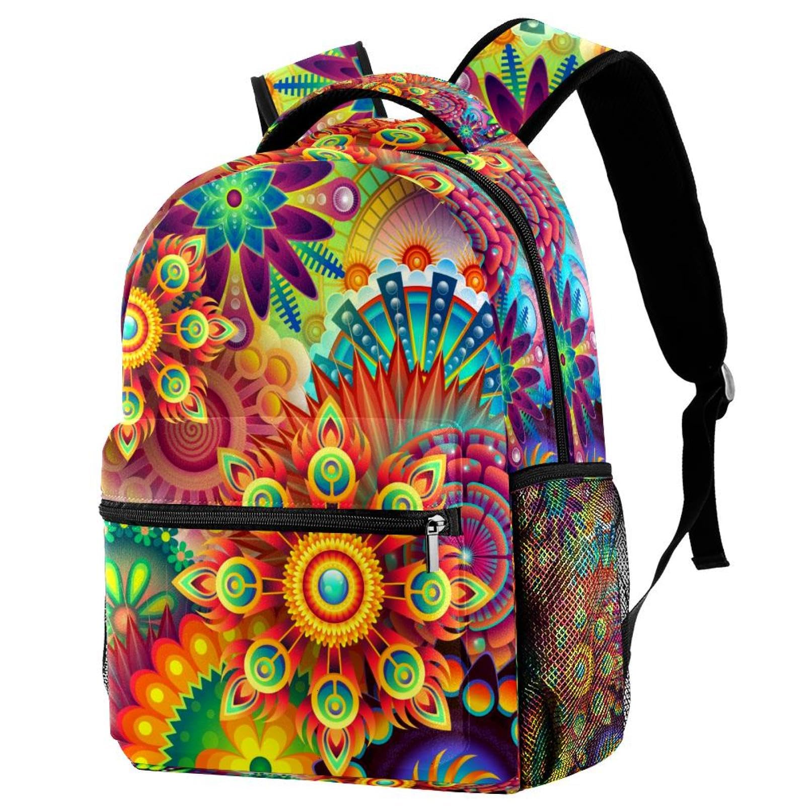 Mochila impermeable para niños con estampado floral y protector de bolsa para libros 7