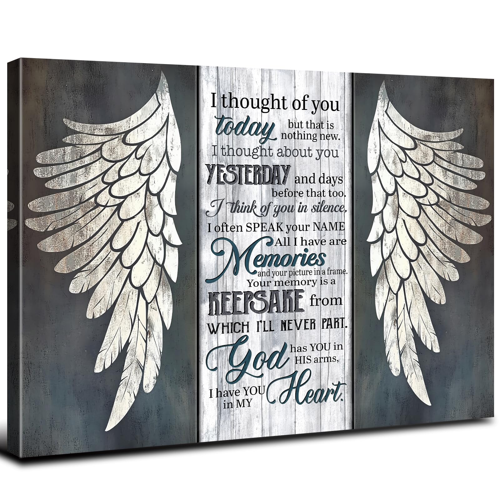 YOOOAHU Rustic Scripture Angel Wings Wall Art