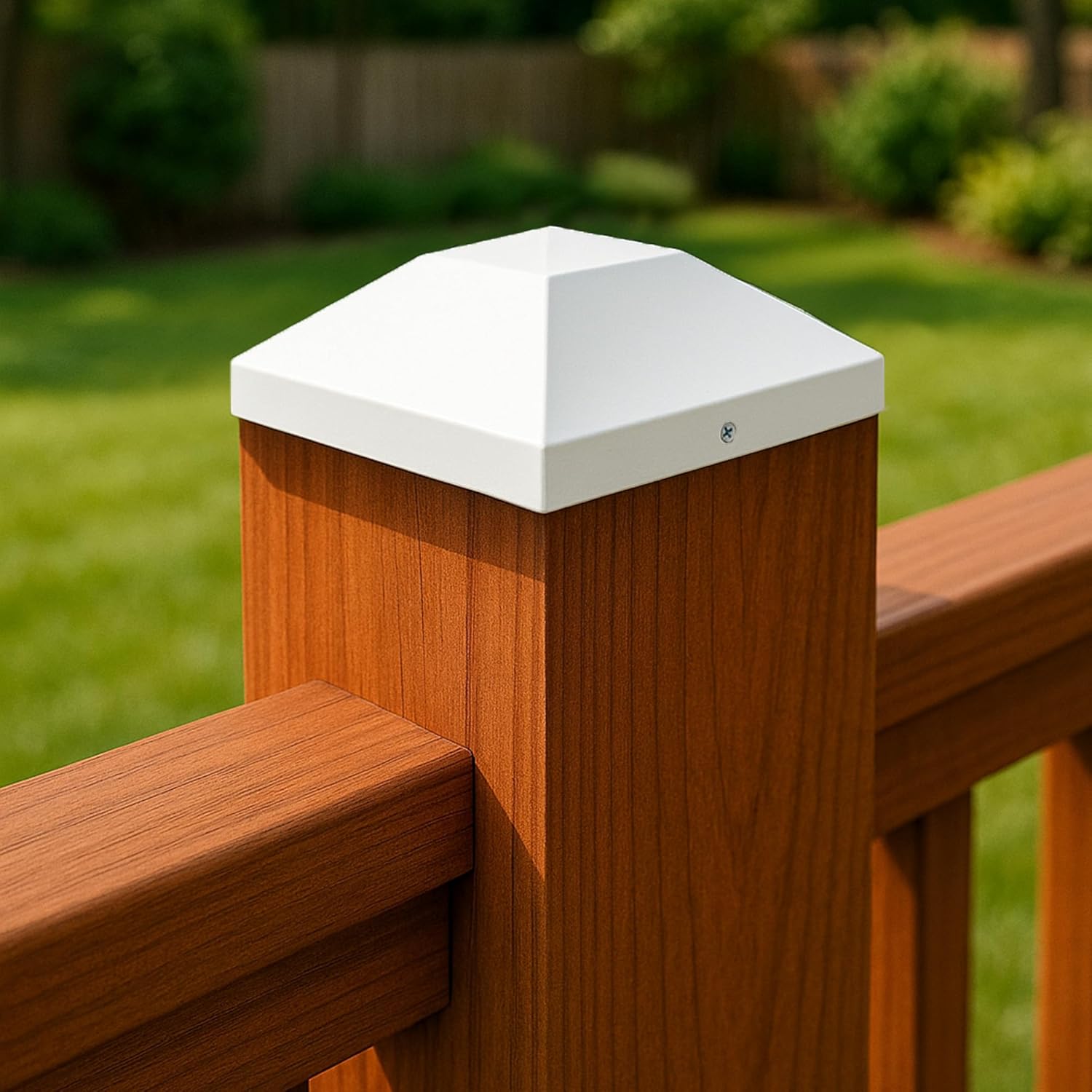 Nuvo Iron 4-in x 4-in White Rigid Plastic Pyramid Post Cap - Pack of 24