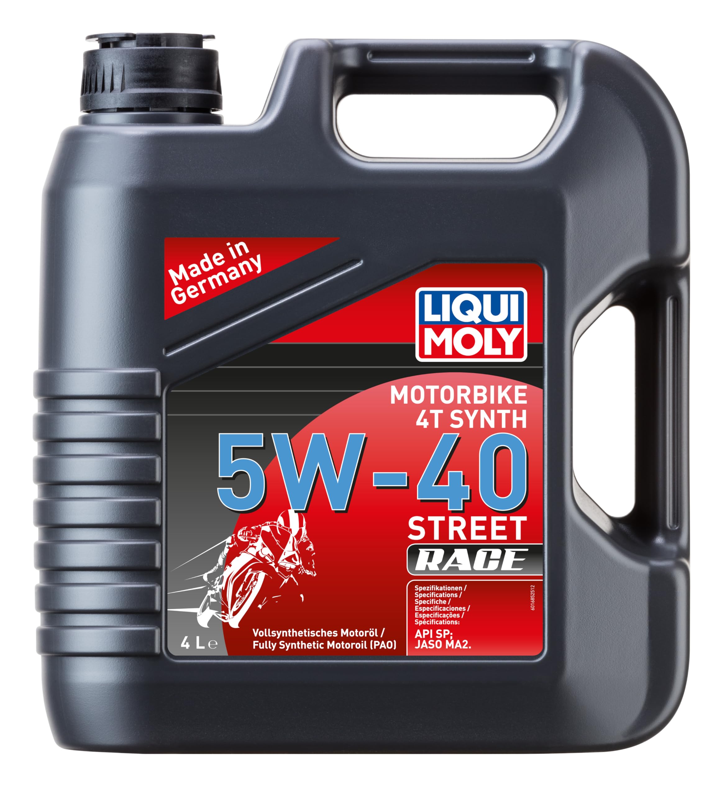 LIQUI MOLY Motorbike 4T Synth 5W-40 Street Race | 4 L | Motorrad vollsynthetisches Motoröl | Art.-Nr.: 1685, Schwarz