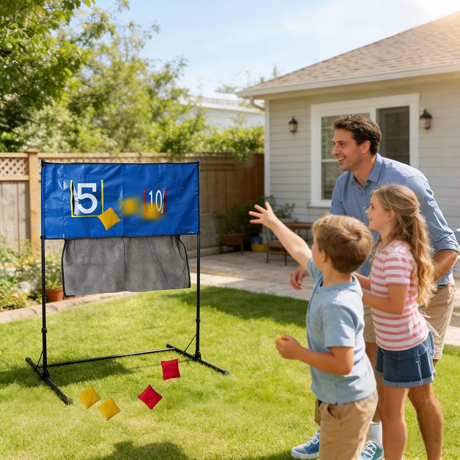 Sandbag Throwing Target | Interactive PVC Trampoline Toss Games,Trampoline Tossing Target | for Kid Boys Girls Children Garden Yard Backyard Grass Lawn Park