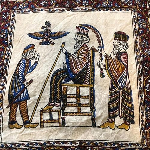 Syrus The Great Farvahar Tapiz 17" x 17" nuevo colgante de pared hecho a mano 100% algodón