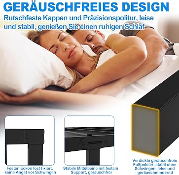 Metal Bed Frame as Sturdy Bed Frame and Modern Metal Bed Including Slatted Frames Practical Underbed Storage Space Easy Assembly and Durable Construction Single Bed 90 x 200 cm