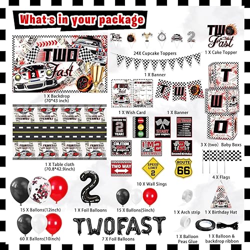 Miniatura 2 de Dos decoraciones de cumpleaños rápidas, 125 piezas de suministros de fiesta de segundo cumpleaños para niños y bebés, pancarta, decoración