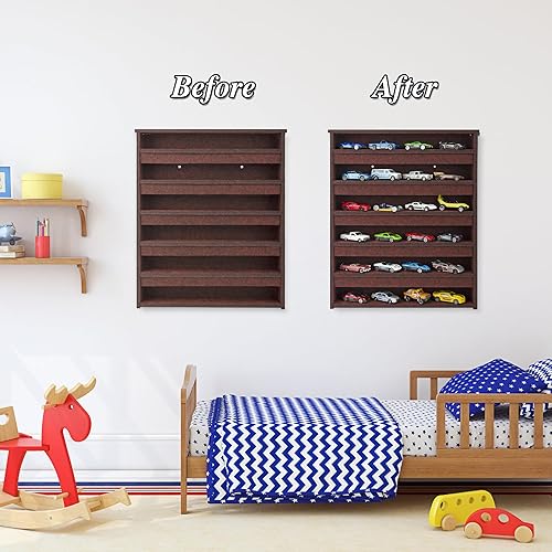 Miniatura 5 de Vitrina montable de Hot Wheels para niños, vitrina portátil para Hot Wheels y coches de cerillas, estuche organizador de almacenamiento montado en