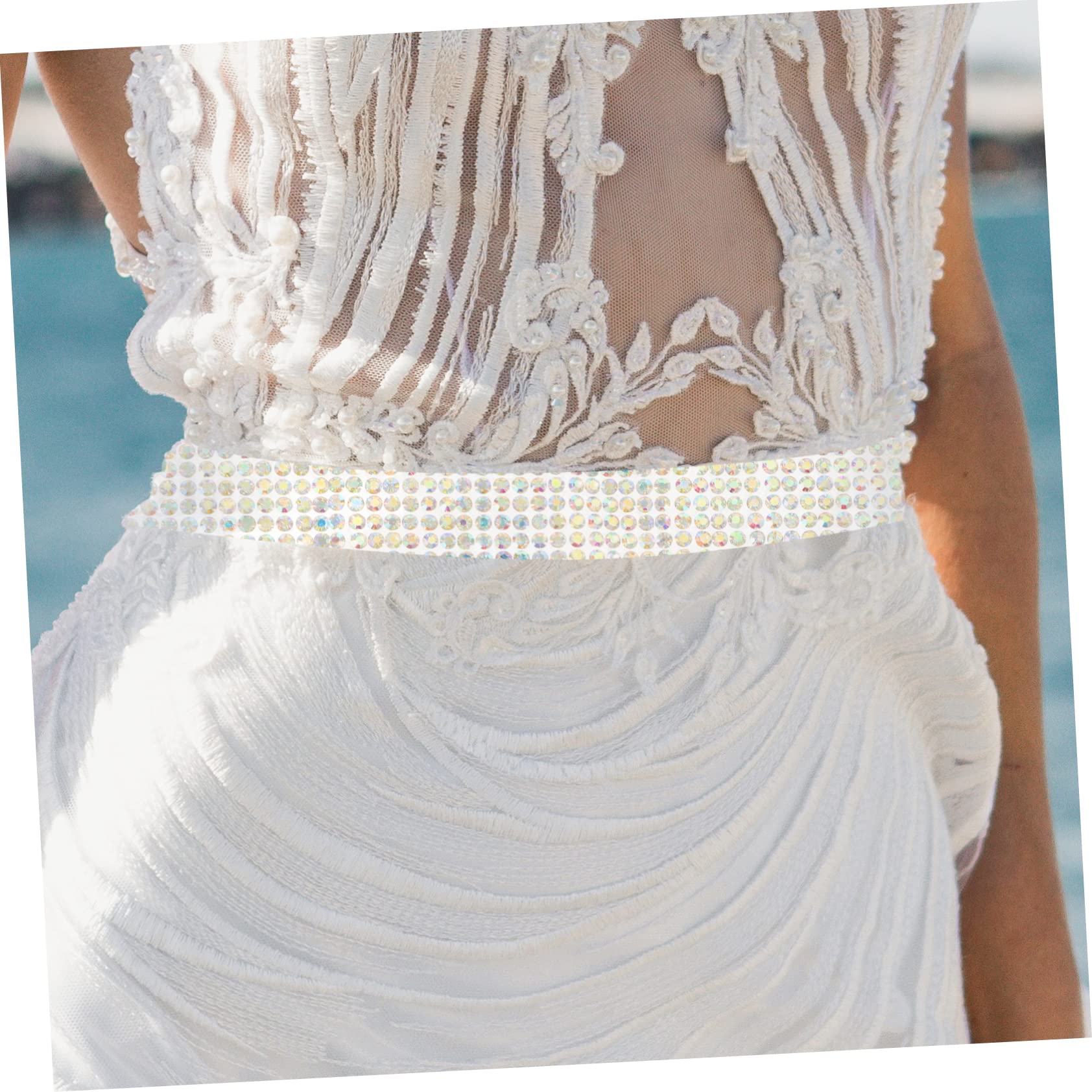 DOITOOL 5sets 2 Rolls Sparkling Rhinestone Ribbon Self Adhesive DIY Crafts Materials for Decoration for Cars and Phone Accessories Easy to Trim for Custom Lengths 2rolls*5