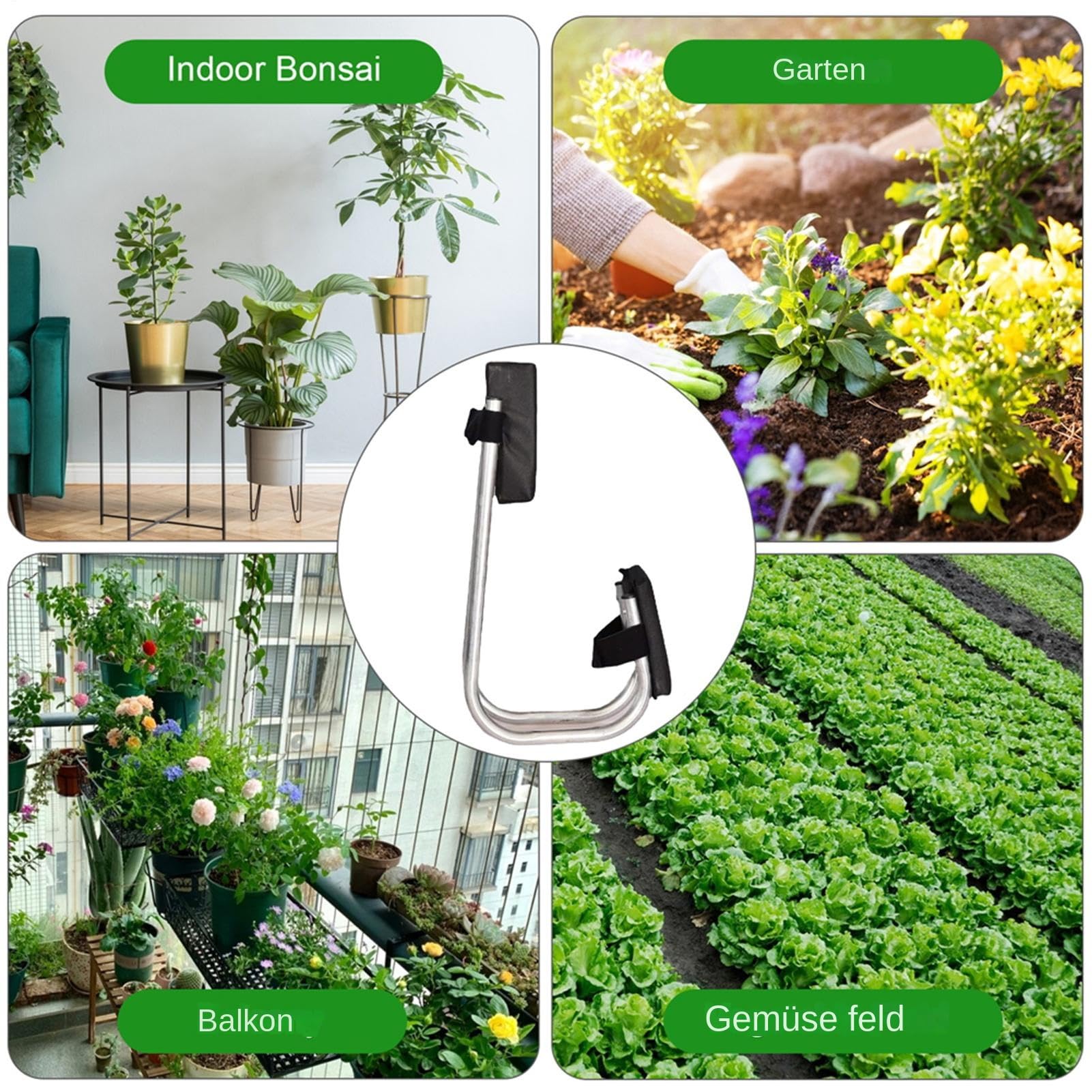 Generisch Rodillera de jardín, rodilleras ajustables para jardinería | banco plegable resistente, almohadilla compacta de espuma suave, diseño portátil y multi-altura para en exteriores y