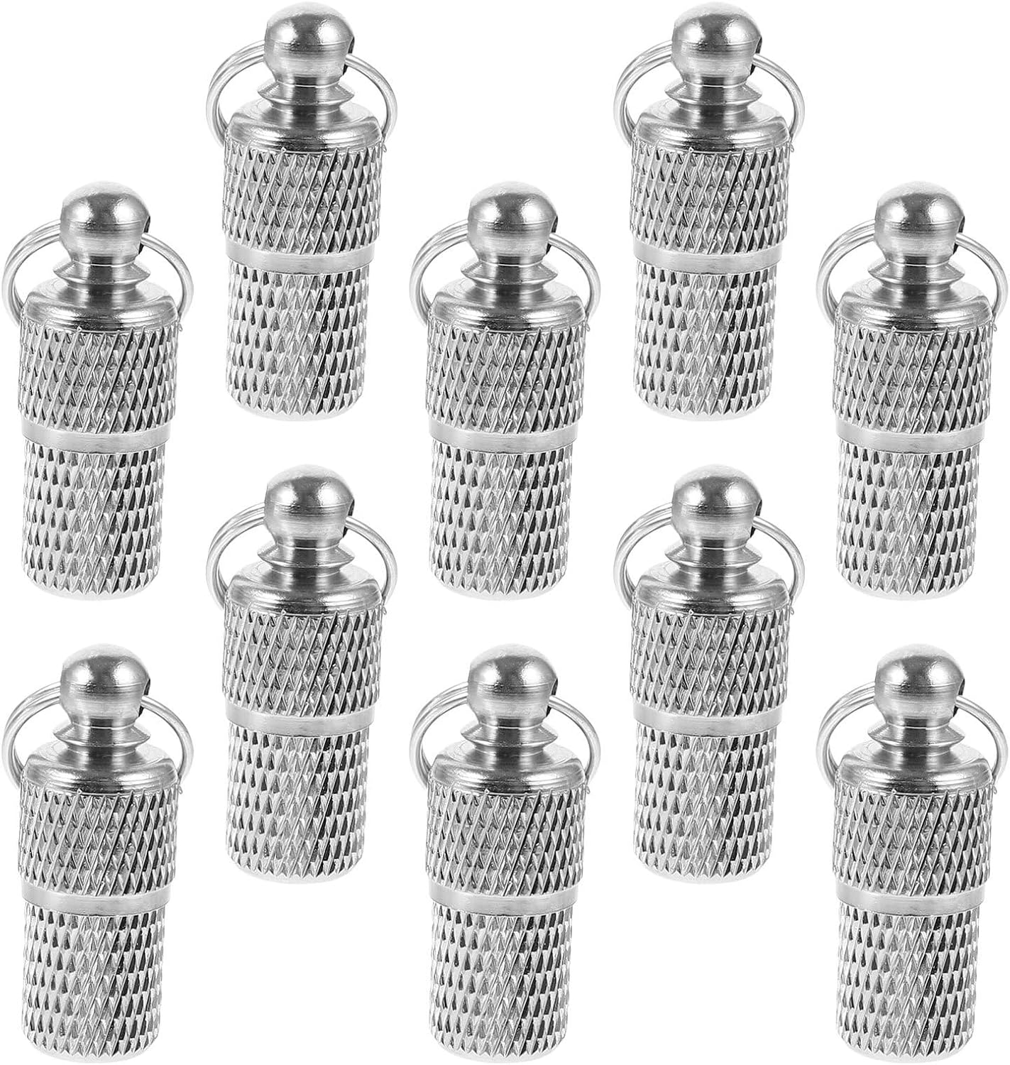 10pcs Stainless Steel Cylinder Pet Id Tags for Cats and Small Animals | Silver Finish, Smooth Burrfree Surface, Writable Info Slot, Daily Wear
