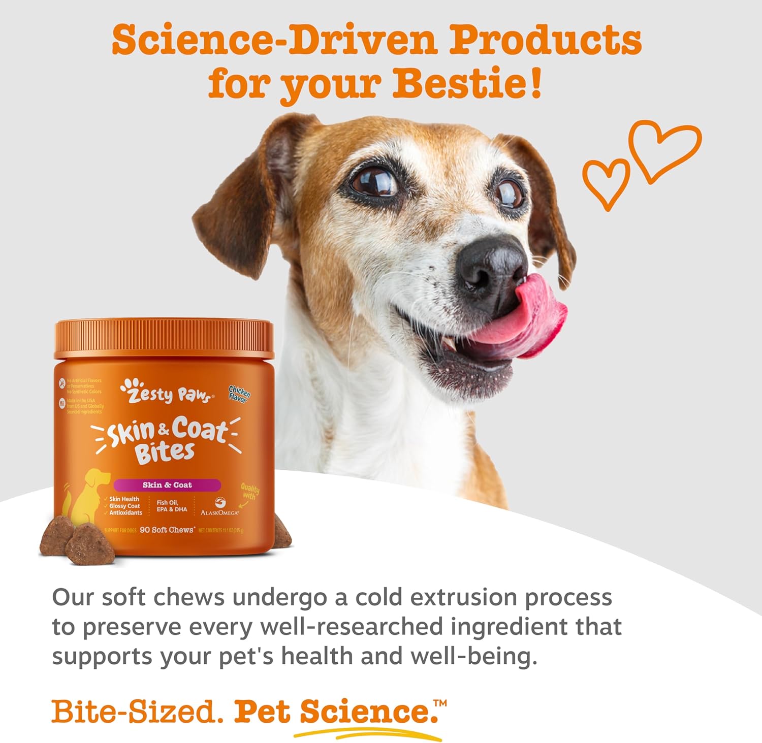 Zesty Paws Omega 3 Fish Oil for Dogs - Zesty Paw Dog Vitamins and Supplements for Hip, Joint & Skin, Chicken (250 Chews)