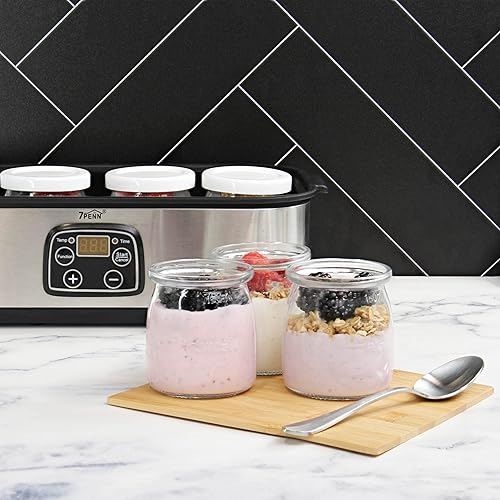 Miniatura 7 de 7Penn Máquina para hacer yogurt - Fabricante de yogur francés y griego con control de temperatura que incluye 8 tarros de yogur con tapas