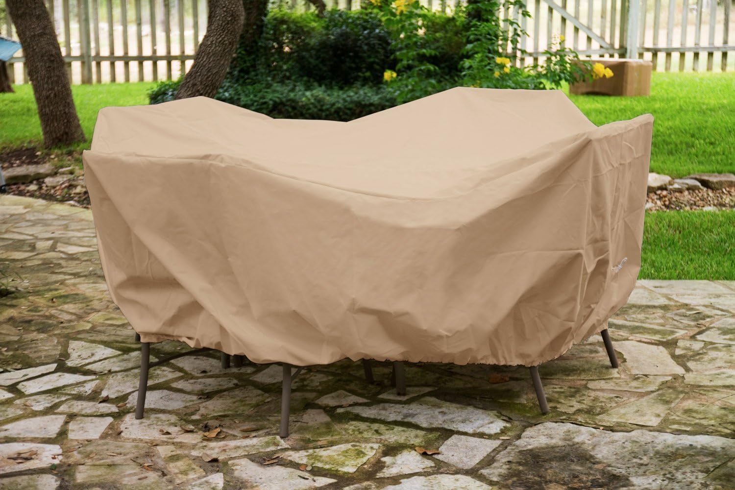 KoverRoos Weathermax 41462 Supersize High Back Dining Set Cover, 140 by 80 by 36-Inch, Toast