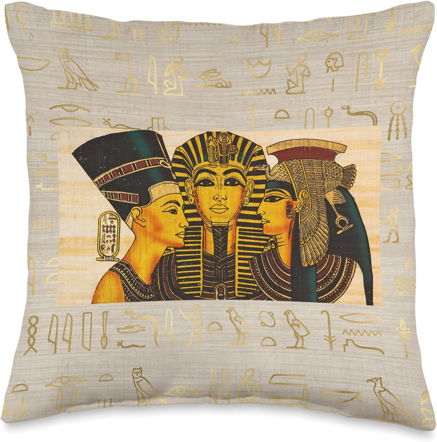 Ancient Egyptian Queen Nefertiti, Cleopatra , king tut Throw Pillow