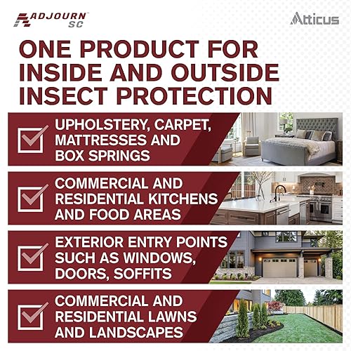 Miniatura 5 de Atticus Adjourn SC Insecticida Concentrado (16 onzas) Deltametrina 4.75% Control de insectos en interiores y exteriores Arañas, hormigas,