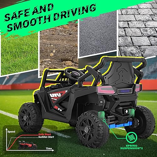 Miniatura 4 de Joywhale Vehículo de juguete para niños de 12 V, camión UTV eléctrico todoterreno con control remoto, UTV de 12 voltios para niños pequeños con 3