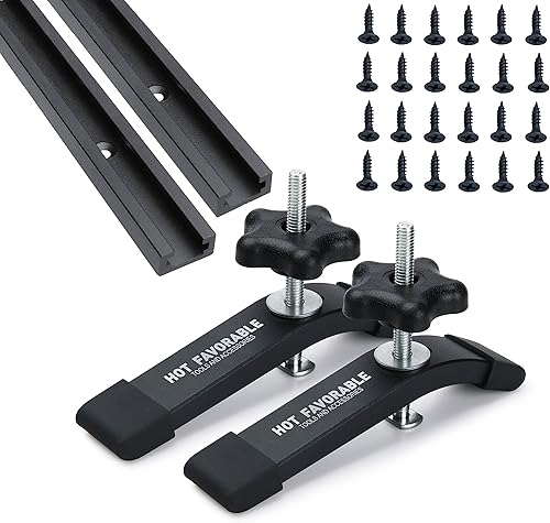 Miniatura 11 de Abrazaderas de sujeción en T de aluminio, 6-3/8 pulgadas de largo x 1-1/4 pulgadas de ancho, carpintería y abrazaderas, chorro de arena fina