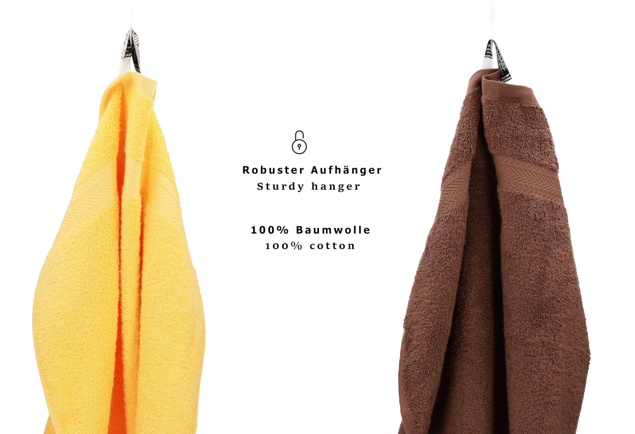 Betz 10-częściowy zestaw ręczników premium 100% bawełna 2 ręczniki kąpielowe 4 ręczniki do rąk 2 ręczniki dla gości 2 rękawice do mycia kolor żółty i orzechowy brązowy