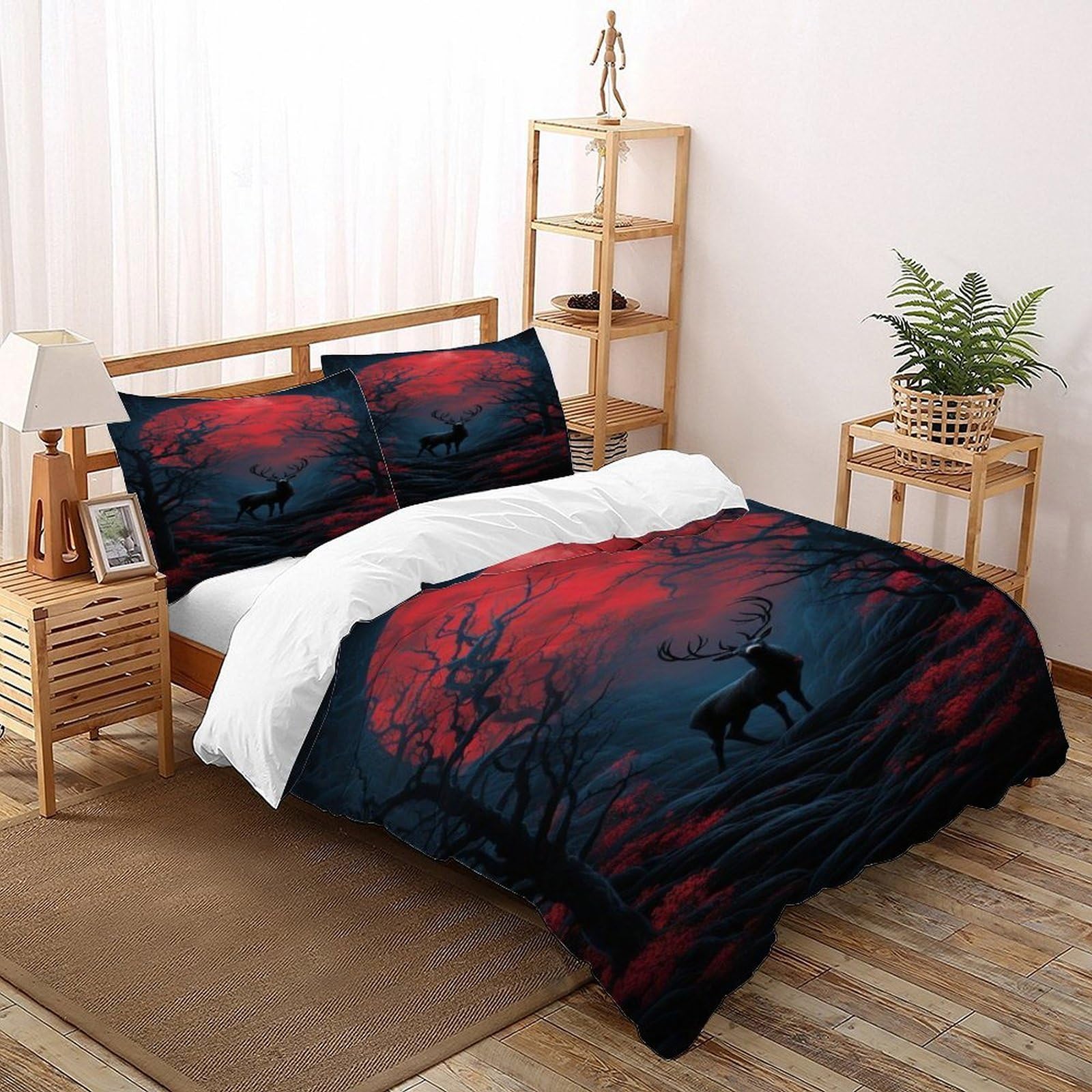 Housse de couette microfibre 3 pièces finie la corvée de repassage pour grand lit adulte