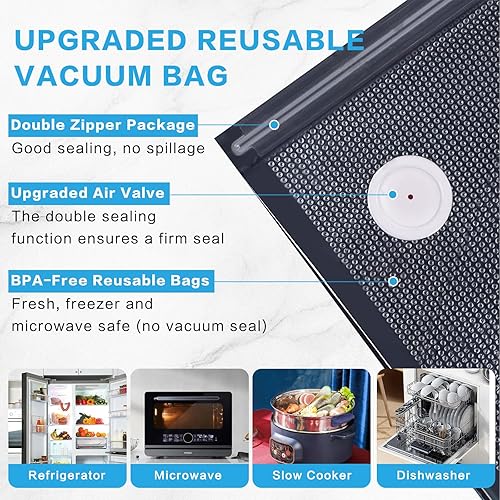 Miniatura 7 de Sellador al vacío de mano para alimentos, potente máquina selladora al vacío, sellador de comidas, sellador de alimentos portátil (máquina selladora