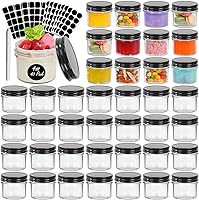 Vista 9 de EkkoVla Paquete de 40 tarros de vidrio de 4 onzas con tapas doradas, mini tarro de boca regular, tarros de conservas para miel, mermelada, gelatina