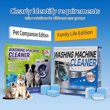 Washing Machine Cleaning Tablets, Monthly Washer Maintenance,24 Tablets