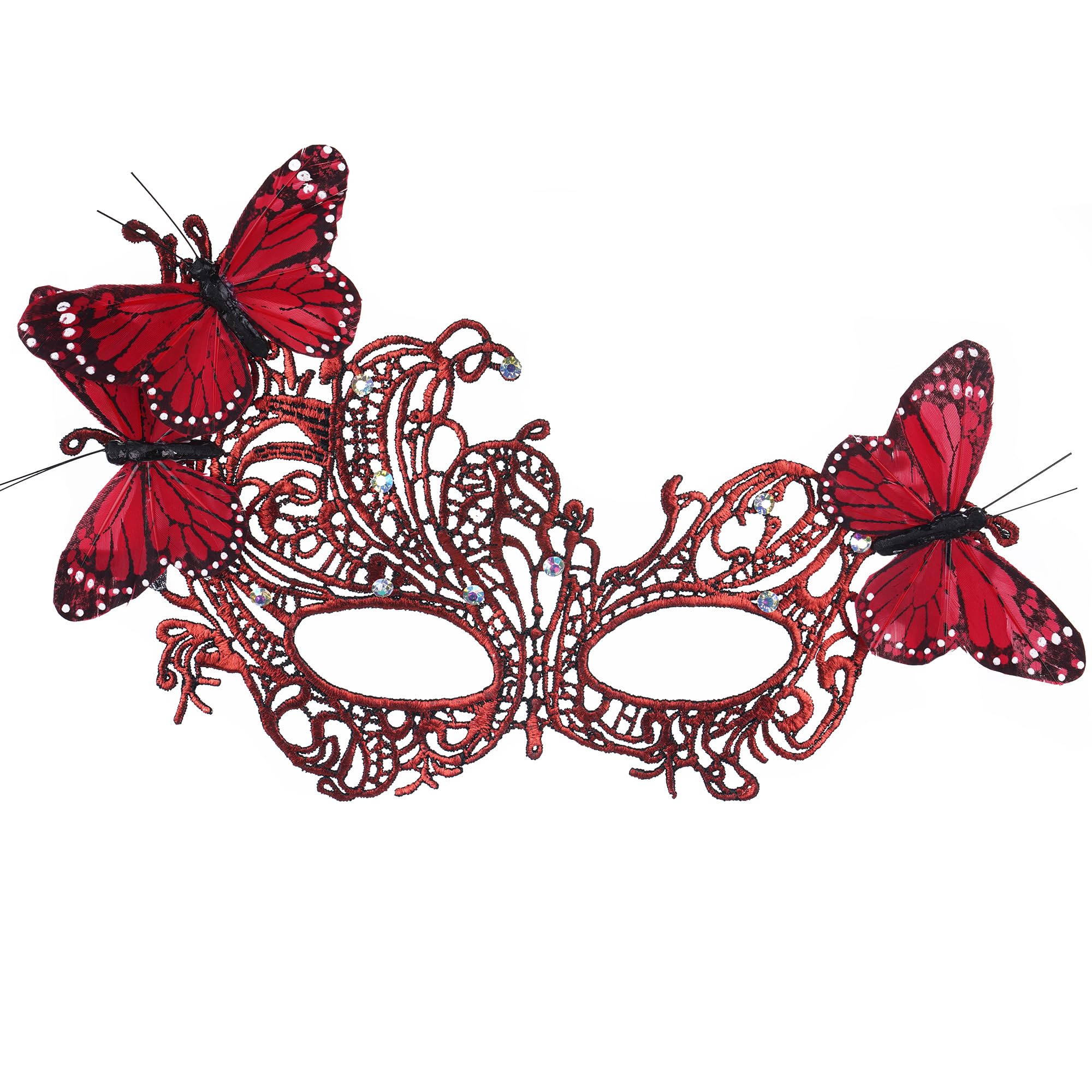 ETOFETE Halloween Butterfly Masquerade Masks for Adult Women Lace Half Face Mask Fancy Dress Cosplay Proms Carnival Accessory Costume